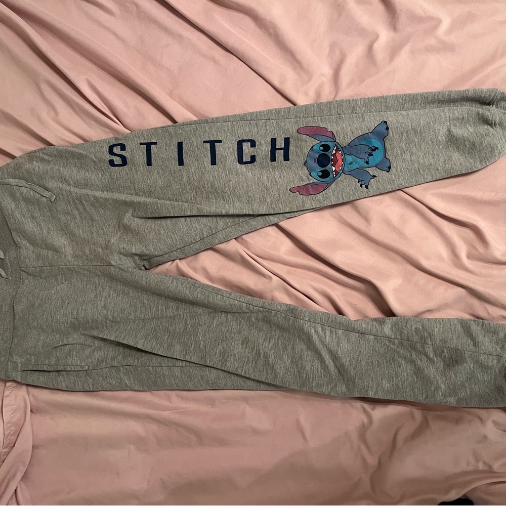 Gray Stitch Graphic Sweatpants
